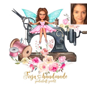 Personalized sewing logo from your photo, Sewing logo, Vintage Sewing Machine, Fabric Shop Logo
