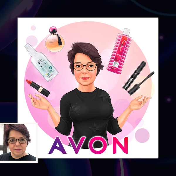 Avon consultant logo, Avon representative portrait