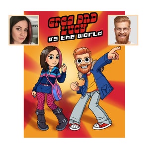 Custom Portrait im Comic Stil, Scott Pilgrim style Portrait, Scott Pilgrim Poster, Scott Pilgrim and Ramona art, Comics Style Portrait,