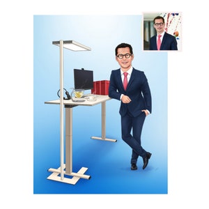 Caricature de patron, portrait de patron, cadeau de départ de patron, cadeau personnalisé pour patron