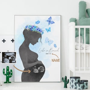 Echokunst baby, zwangerschapscadeau, babyaankondiging, cadeau moeder verwachten, cadeau moeder eerste keer, cadeau gender onthullen