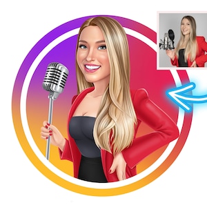 Instagram Profile Photo Twitch Avatar Cartoon Portrait From Photo YouTube Custom Social Media Profile Picture / Photo Pixar Style