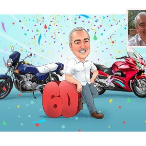 Custom portrait, 50th birthday gift, 60th birthday gift, 70th birthday gift, 75th birthday gift, 80th birthday gift, birthday gift for him