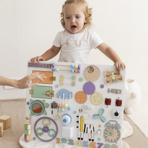 Grand tableau occupé personnalisé, mur d'activités pour tout-petits, tableau agité, premier tableau occupé, tableau occupé 1 an, tableau d'activités Montessori