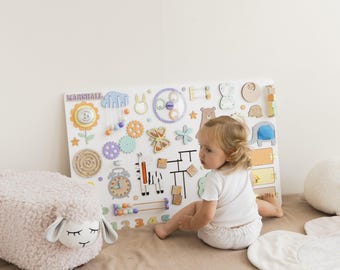 SALE! Montessori Toys, Busy Board, Christmas Toddler Gift, Toddler 1 Year Old, Activity Board, Sensory Board, 1st Birthday Gift