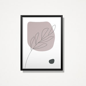 Purple leaf minimal wall art, modern shapes print, digital prints,instant download, digital download print, printable art