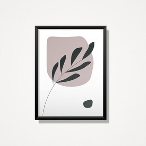 Purple Leaf Modern Art Print: Minimalist Shapes (Digital Download)