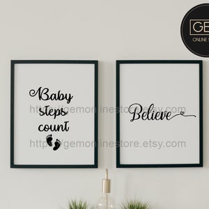 Believe SVG- Baby footprints svg - Motivational Quotes SVG - Bundle - Silhouette Cameo - Cricut Cut File - SVG, Ai, Dxf, Pdf, Png