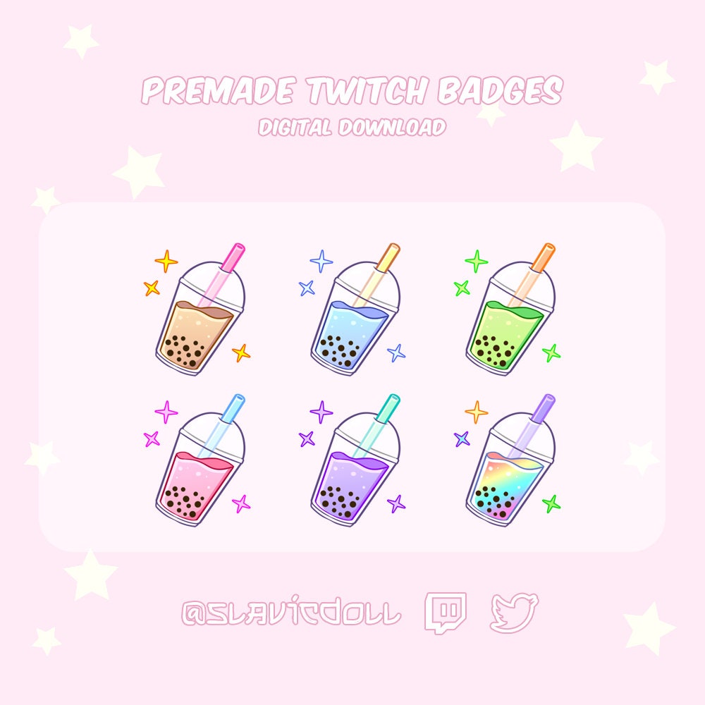 Cute Premade Bubble Boba Tea Sub Badges / Bit Badges / Twitch / Discord ...