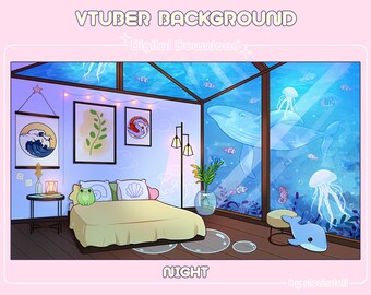 Pink Dream Vtuber Background Room Day Night | Twitch | Streamer Virtual ...