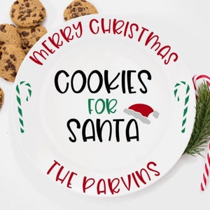 Personalized Milk And Cookies For Santa Set | Santa Cookie Plate | Santa Milk Bottle | Christmas Cookie And Milk Set | Christmas Eve Plate
