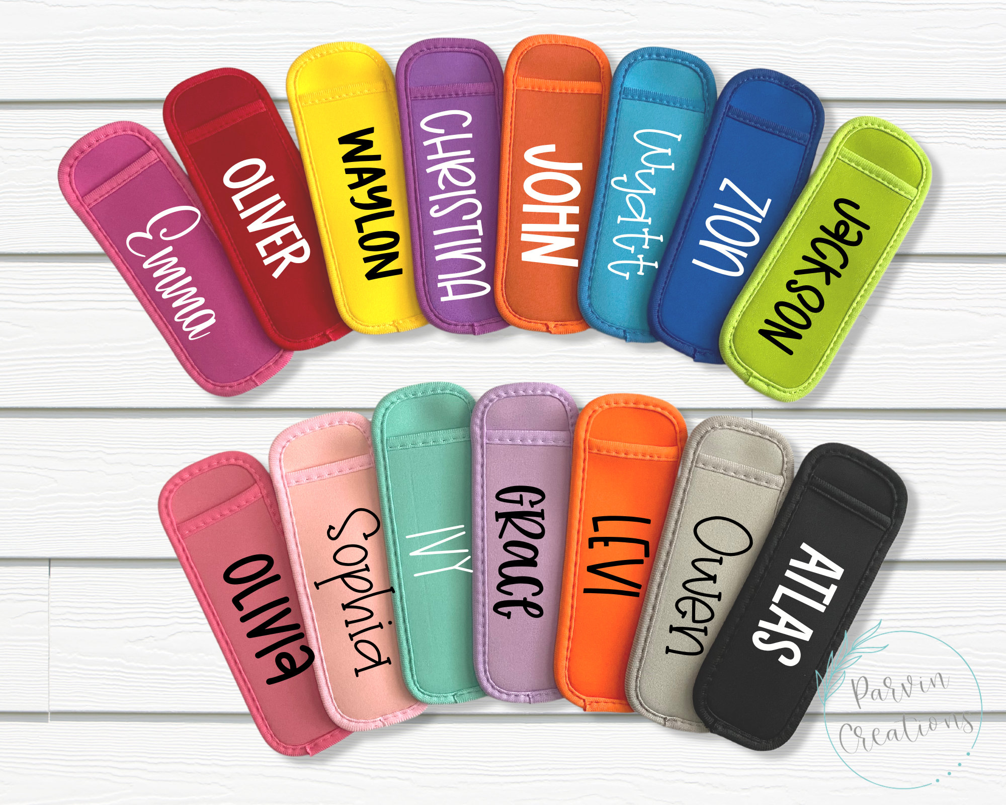 Personalized Popsicle Holder | Freeze Pop Sleeve | Summer Party Favor | Neoprene Ice Pop Sleeve | Student Gifts