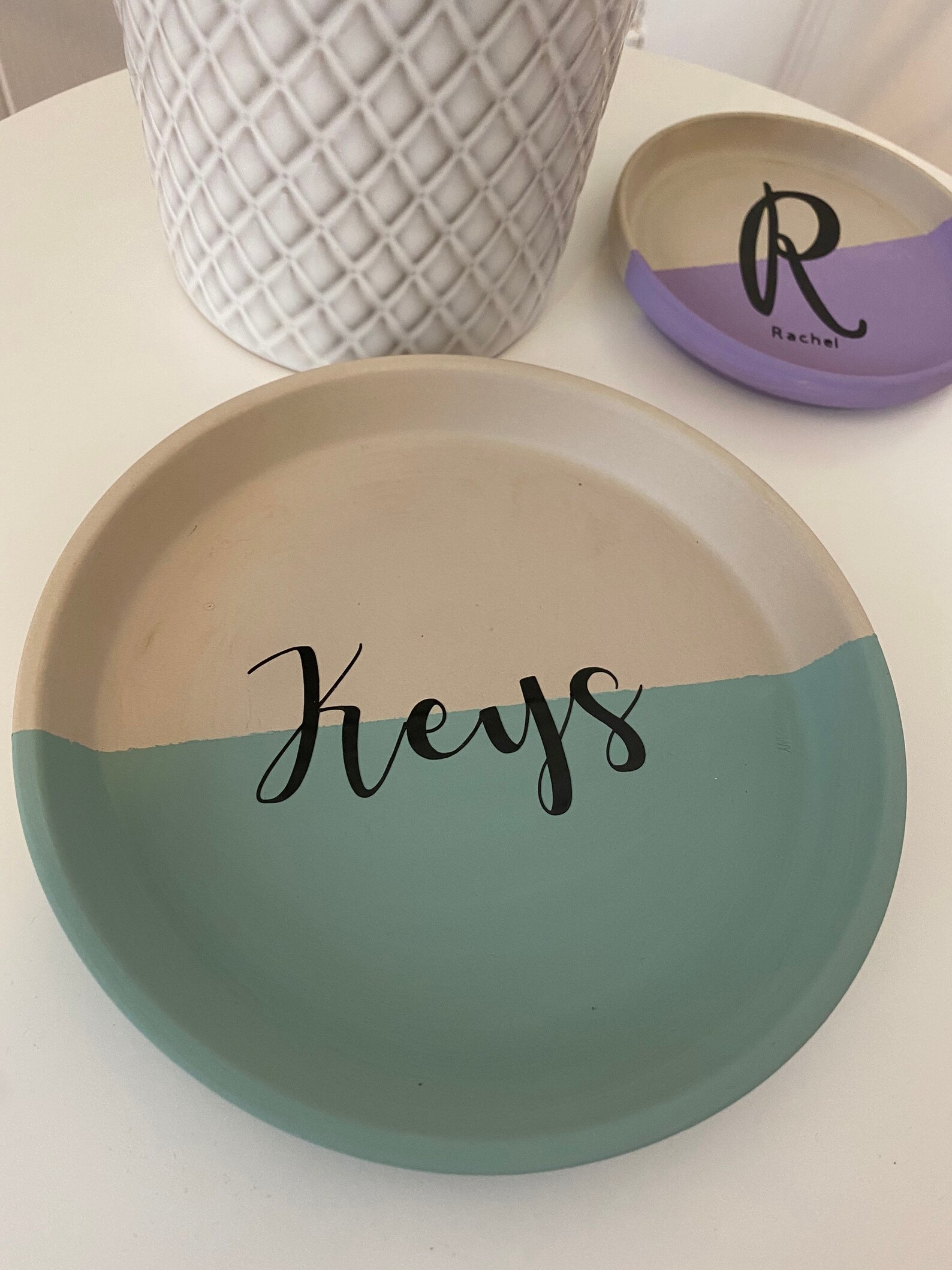 Circle Clay Large Key Dish Minimalist Scandi Decorative Etsy