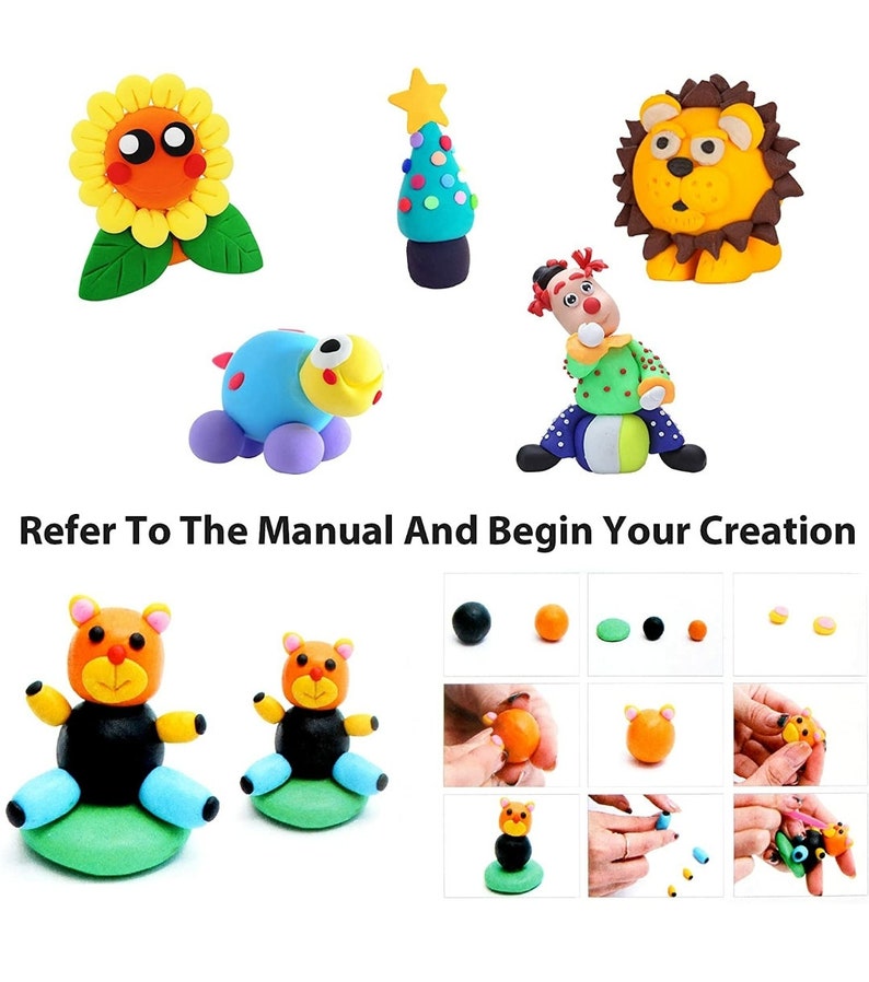 Polymer Clay Kit 24 Different Colors Accessories Etsy