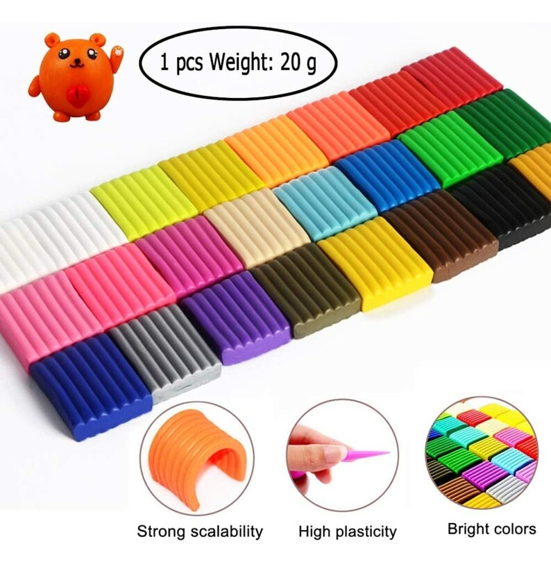 Polymer Clay Kit 24 Different Colors Accessories Etsy