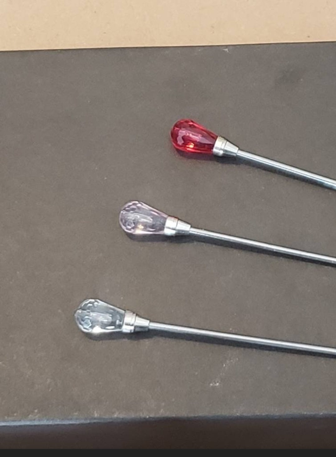 Small Resin/mica Powder Scooping Tool With Crystal Topper Etsy