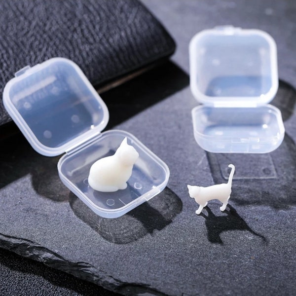 Mini Cat Resin Filler Model 3D Miniature Landscape Accessories for Craft Diy Jewelry Making- 10mm/1cm or 20mm/2cm- Select Cat & Size