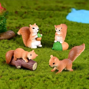Miniature Squirrels- Select Squirrel- Fairy Garden- Gnome Garden- Micro Landscaping