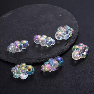 Acrylic Bubble Bead Clusters-Elevate your jewelry game with these beads. Each set comes w/2 pieces, multiple sizes/colors & 3 glowing opt