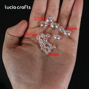 Acrylic Bubble Beads | Bubblegum Beads with Hole- Select Size- 4mm, 6mm, 8mm, 10mm, 12mm, 14mm, 16mm or 20mm **NOT REAL BUBBLES**- AbEffect