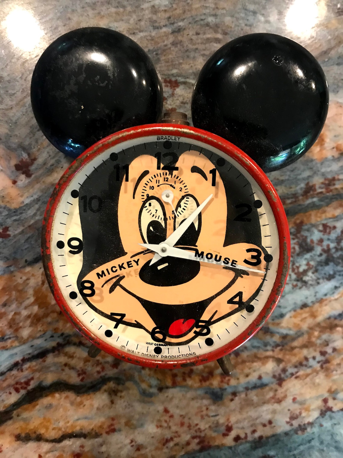 Mickey Mouse Vintage windup alarm clock Etsy