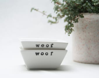 Eckige Schalen für Leckerlis "woof"