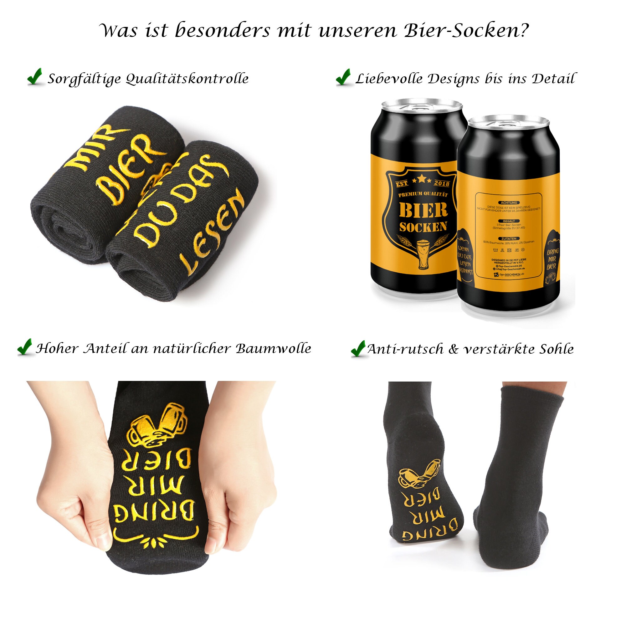 YYSWSAKY Bier Socken, Gestickte Biersocken, Damen & Produktbild-Vorschau 10