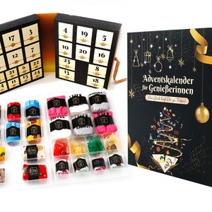 Socken Adventskalender für Frauen, Weihnachtskalender 2023, Kuschelsocken Baumwollsocken (37-43) mit Sprüchen, Geschenke zu Weihnachten