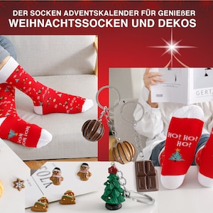 Socken Adventskalender für Frauen, Weihnachtskalender 2023, Kuschelsocken Baumwollsocken 37-43 mit Sprüchen, Geschenke zu Weihnachten Bild 5