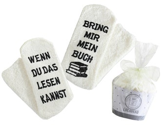 Funny cuddly socks gift for women, socks with saying bring me my book, birthday gift for girlfriend mom sister, 36-43