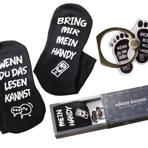 HANDY Socken Geschenke für Freundin, Freund, ausgefallene Geschenkideen, Wenn du das lesen kannst bring mir Handy, Geburtstagsgeschenk,37-43