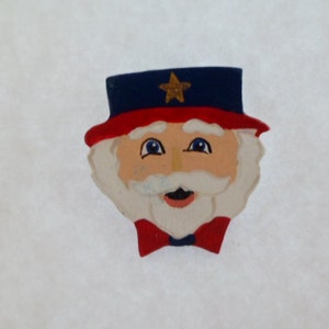 Échelle de maison de poupée en bois du 4 juillet, visage de l&#39;Oncle Sam, 2,5 cm