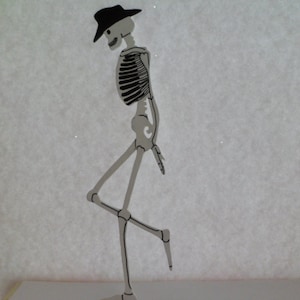 Wooden Halloween Skeleton Standing Cowboy   1&quot; dollhouse scale