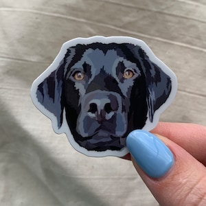 Sticker zwarte labradorhond 2" | Kleine waterdichte vinylsticker | Labrador retriever cadeau | Sticker hond moeder | Laptop, waterfles, autoruit