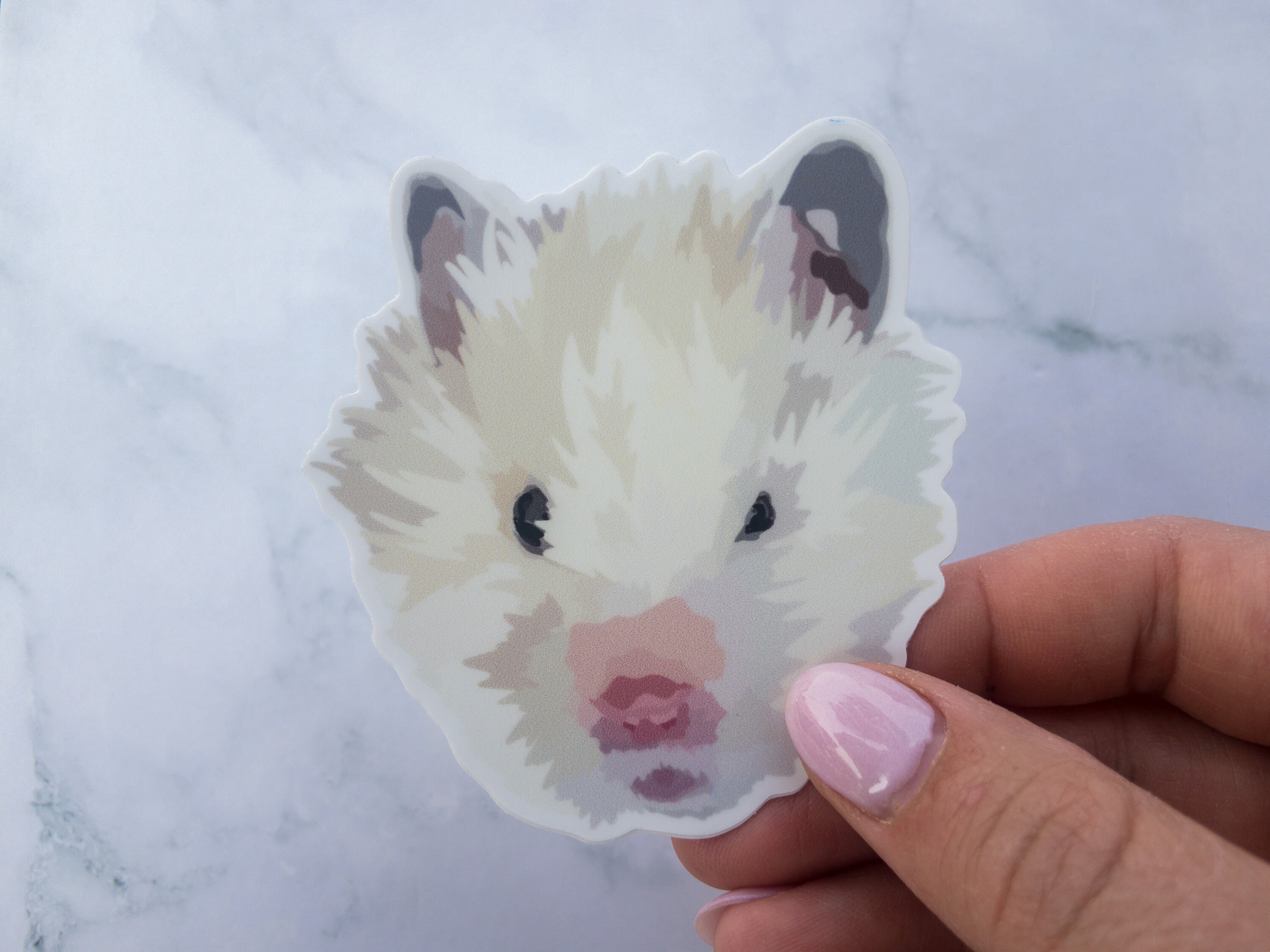 Hamseter Sticker White Hamster Sticker | Vinyl Decal | Waterproof & Weatherproof | Water ...