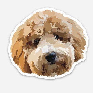 Golden Doodle Welpe Hunde Aufkleber | Vinyl-Aufkleber | Wasserdicht & Wetterfest | Wasserflasche, Laptop oder Journal | Welpe | Hundeliebhaber