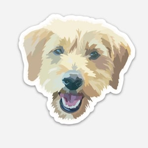 Mini autocollant de chien Labradoodle pour Hydro Flask ou ordinateur portable ou journal | Autocollant en vinyle imperméable | Chiot | Amoureux des chiens