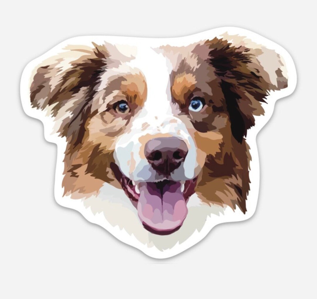 Australian Shepherd (aussie) Dog Vinyl Waterproof Sticker 2” Water ...