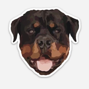 Rottweiler Dog Sticker | Vinyl Decal | Waterproof & Weatherproof | Water bottle, Laptop or Journal  | Puppy | Dog Lover
