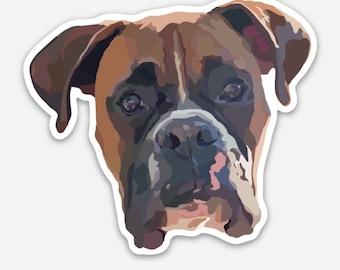 Boxer Dog Sticker 3&quot; | Vinyl Decal | Waterproof & Weatherproof | Water bottle, Laptop or Journal  | Puppy | Dog Lover