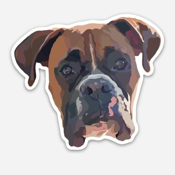 Boxer Dog Sticker | Vinyl Decal | Waterproof & Weatherproof | Water bottle, Laptop or Journal  | Puppy | Dog Lover