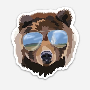 Yellowstone (Old Faithful) National Park Wasserdicht Vinyl Reiseaufkleber für Hydroflask, Laptop oder Journal | Wetterfest | Bär Sticker