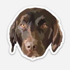 Chocolate Lab Dog Sticker 3&quot; | Waterproof Vinyl Decal | Labrador Retriever Gift | Dog Lover Sticker | Laptop, Water Bottle, Car Window