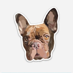 Französische Bulldogge Hundeaufkleber | Vinyl Aufkleber | Wasserfest & Wetterfest | Wasserflasche, Laptop oder Journal | Welpe | Hundeliebhaber
