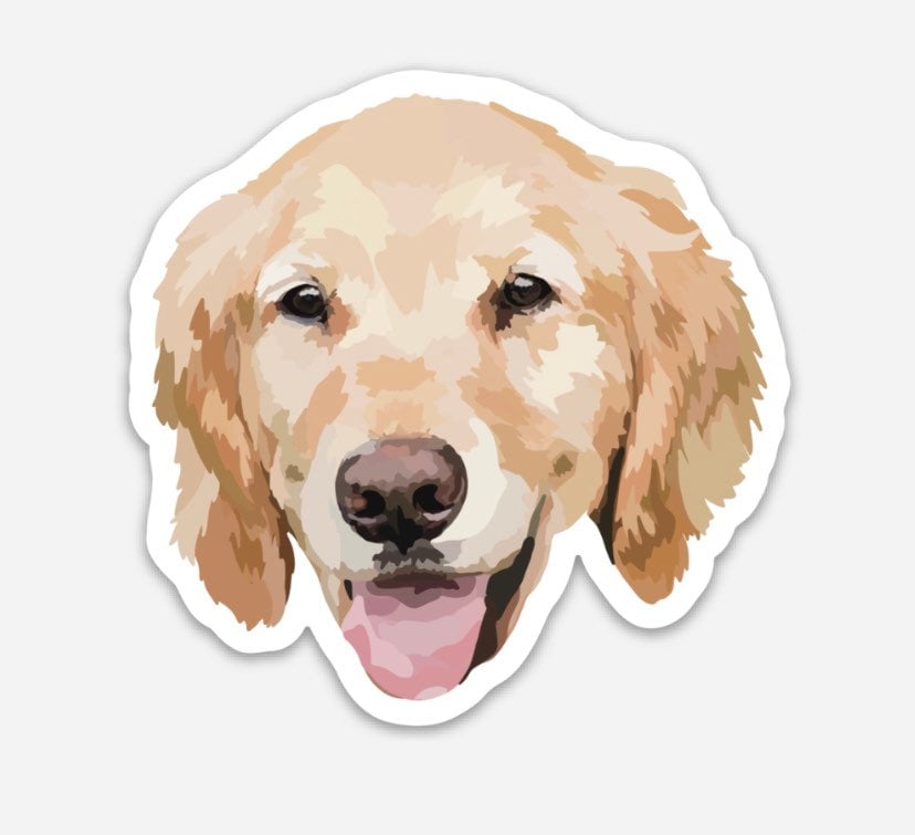 Golden Ririverer Sticker Golden Retreiver Dog Sticker | Vinyl Decal | Waterproof & Weatherproof ...