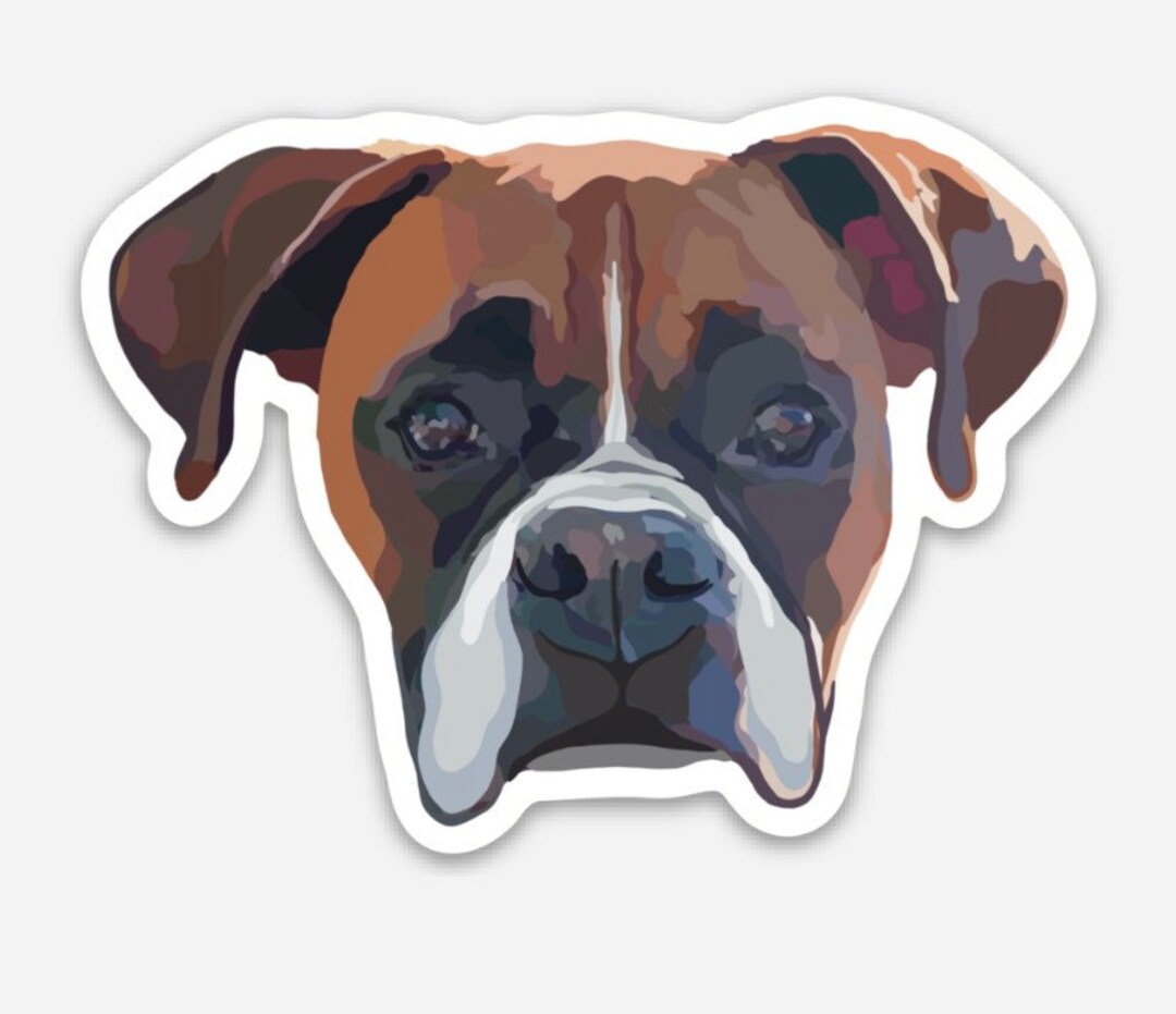 Boxer Dog Sticker Vinyl Decal Waterproof & Weatherproof Water Bottle