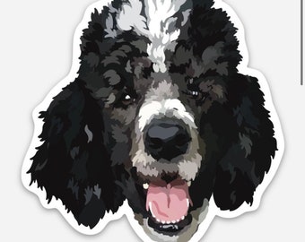 Parti Poodle Dog Sticker | Vinyl Decal | Waterproof & Weatherproof | Water bottle, Laptop or Journal  | Puppy | Dog Lover