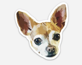Chihuahua Dog Sticker 3" | Vinyl Decal | Waterproof & Weatherproof | Water bottle, Laptop or Journal  | Puppy | Dog Lover