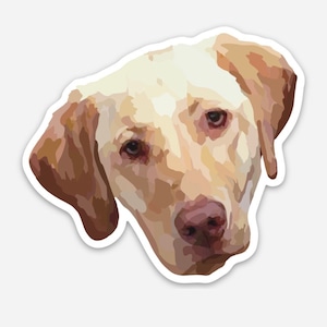 Yellow Lab Dog Sticker 3&quot; | Waterproof Vinyl Decal | Labrador Retriever Gift | Dog Lover Sticker | Laptop, Water Bottle, Car Window