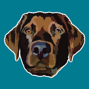 Chocolate Lab Dog Sticker 5&quot; | Large Waterproof Vinyl Decal | Labrador Retriever Gift | Dog Lover Sticker | Laptop, Water Bottle, Car Window